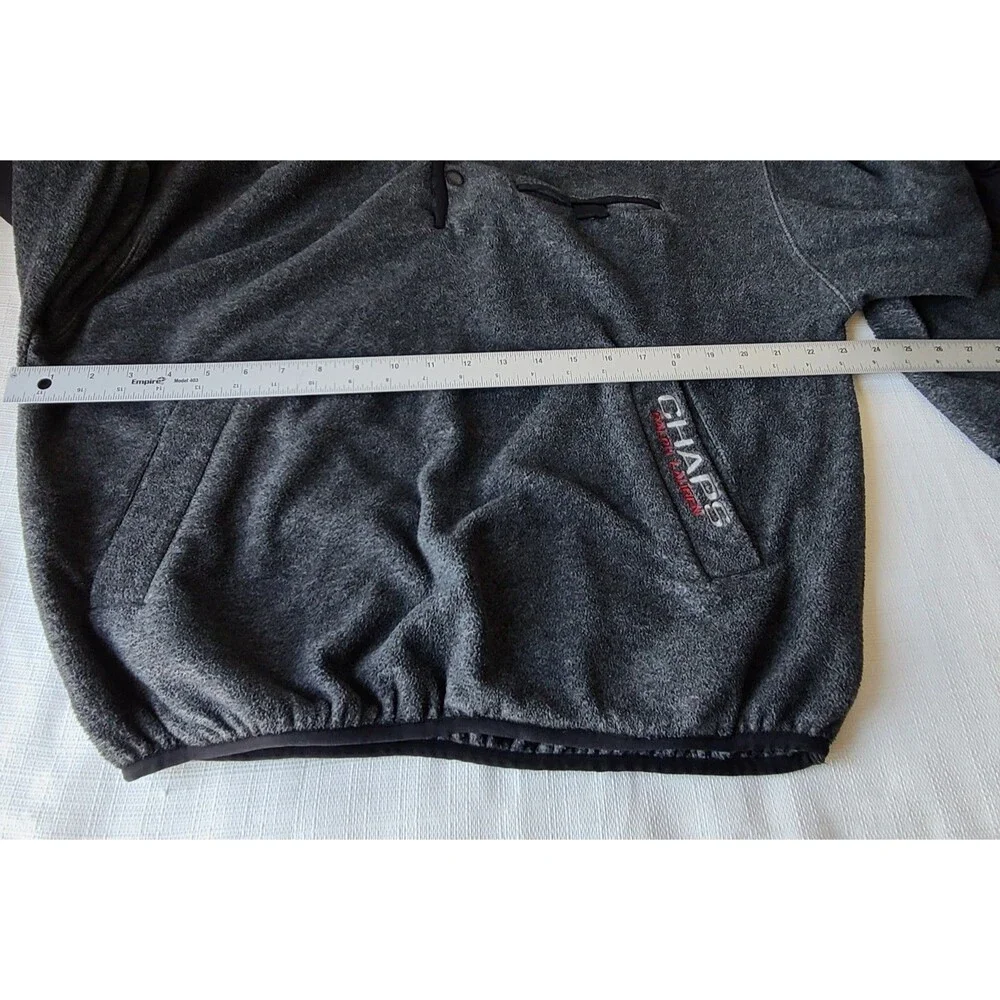 Vintage Chaps Ralph Lauren Fleece Pullover Mens Large Gray Snap Neck